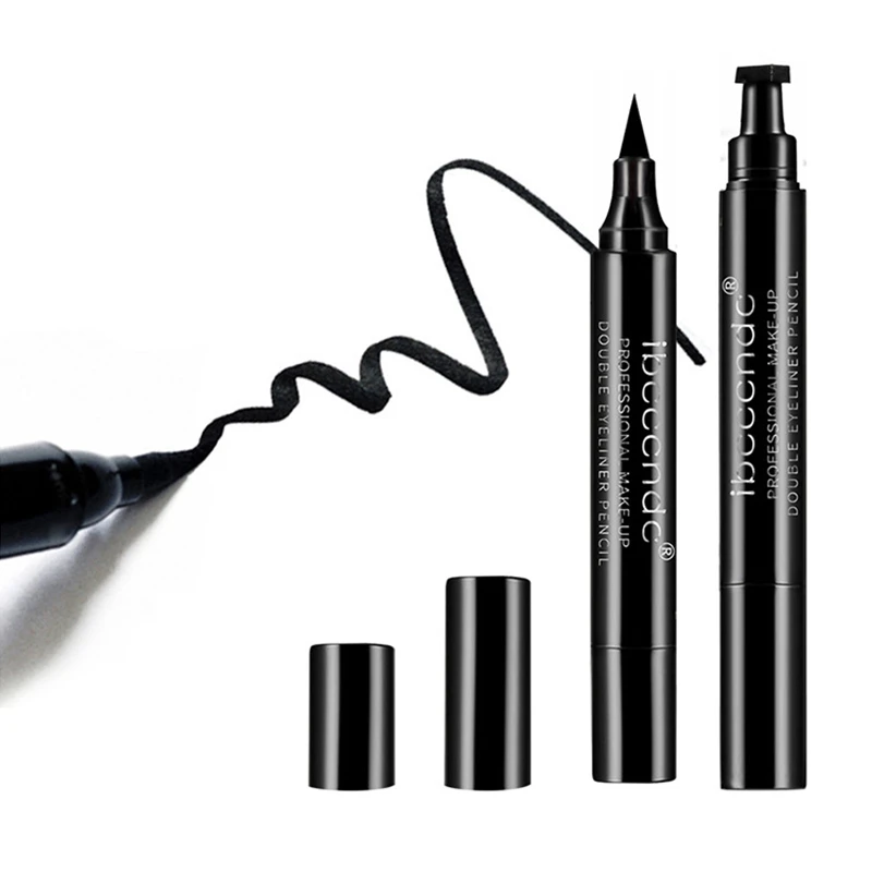 Двусторонняя подводка для глаз с крылышками водонепроницаемая жидкая