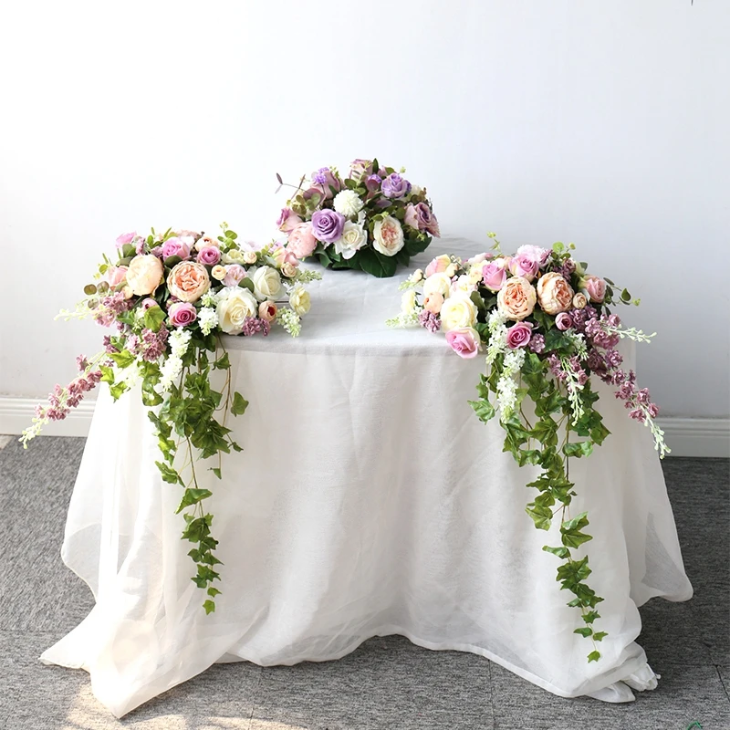 

Wedding Flower Arrangement Table Centerpieces Bridal bouquet Welcome Area Decor Artificial Flower Row Stage Wedding Arch Flower