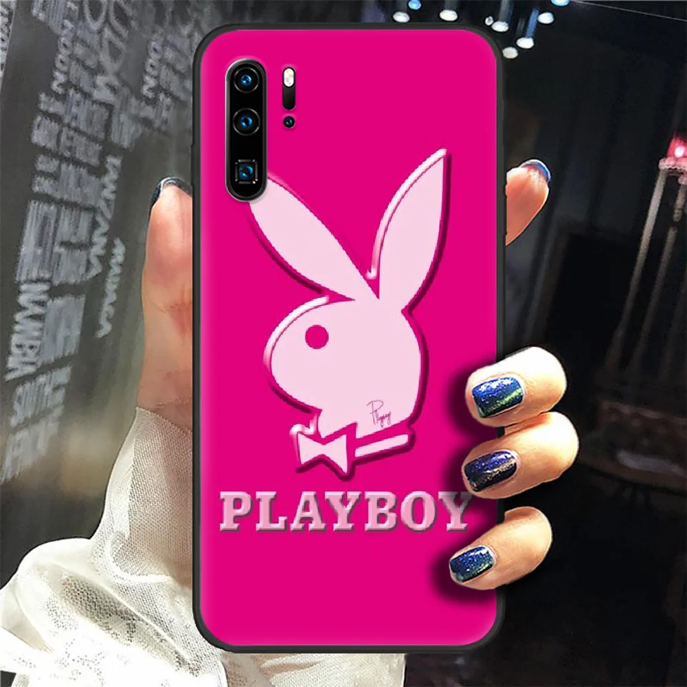 

Playboy Fashion Brand Phone Case Cover Hull For Huawei P8 P9 P10 P20 P30 P40 Lite Pro Plus Smart Z 2019 black Waterproof