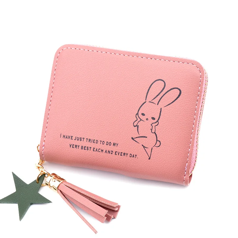 

2019 Fashion Tassel Short paragraph Women Wallet Cute Small Wallets Multifunction Card Holder package Coin Purse ladies Purses