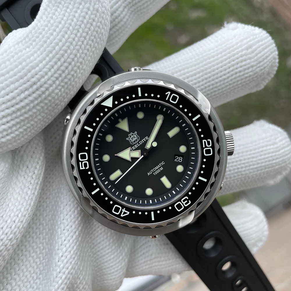 للبيع ساعة يد رجالية مقاومة للماء مقاس كبير من الصلب المقاوم للصدأ 1000 متر من Steelالغوص NH35 ساعة يد ميكانيكية أوتوماتيكية من الياقوت قطعة واحدة