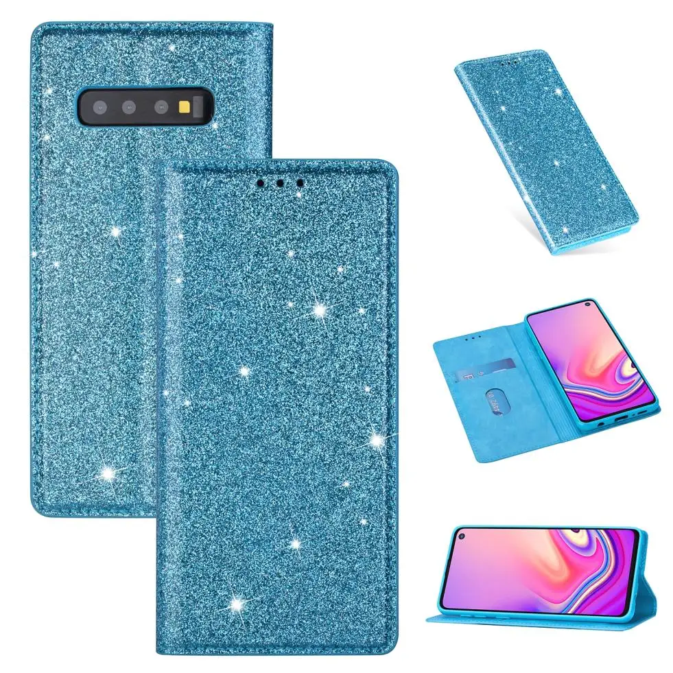 Для samsung Galaxy Note 10 Pro 9 8 S10 Lite S9 S8 Plus S7 S6 Edge модный блестящий тонкий умный флип кожаный