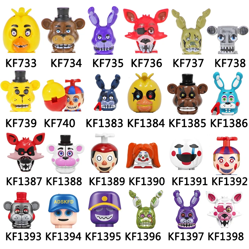 Детский конструктор пять ночей Atfreddys мини ночная кошмарная кекс розовый Фокси