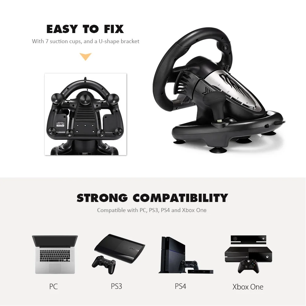 PXN V3II гоночный руль USB Вибрация Двойной Мотор Складной Педальный игровой