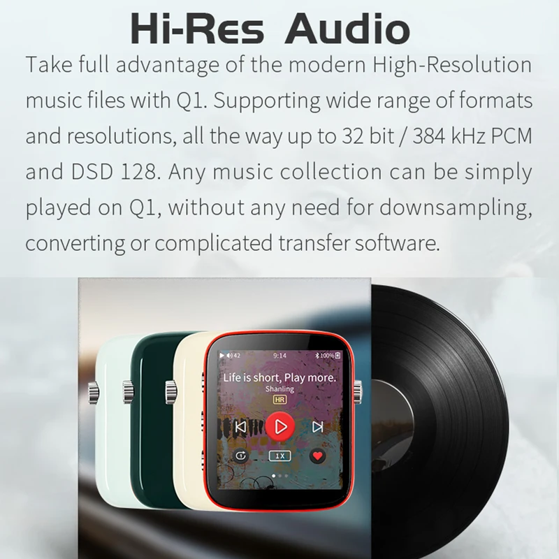Shanling Q1 ES9218P DAC/AMP двухсторонний Bluetooth Портативный Hi Fi аудио музыкальный плеер MP3 с