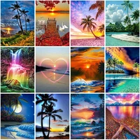 diy 5d diamond painting landscape sunset kit full square drill embroidery mosaic scenery beach picture of rhinestones decor gift