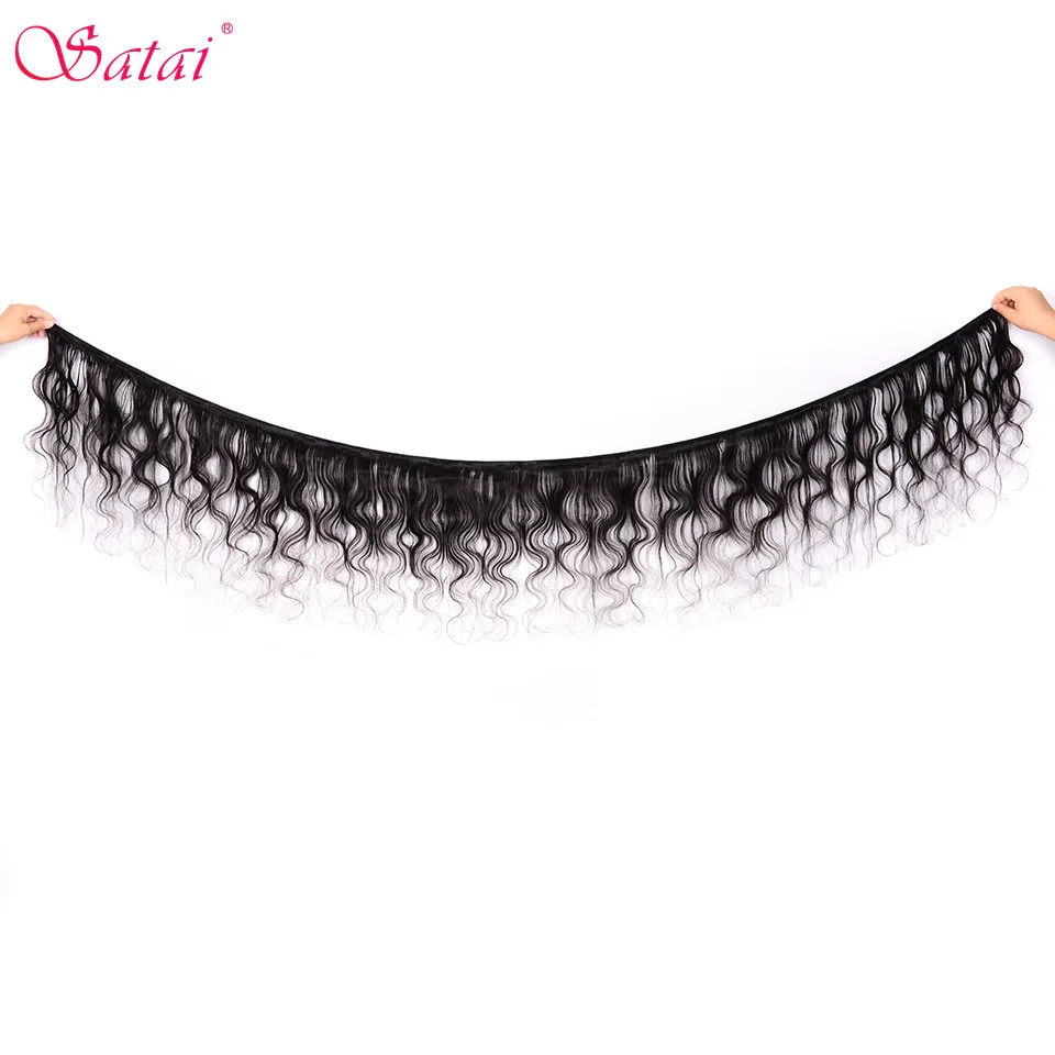 SATAI волнистые человеческие волосы пучки 4 пучка 8 28 дюймов натуральный цвет