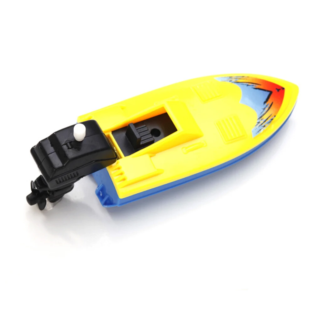 

1 PC random color Wind Up Swimming Motorboat Plastic Boat Toy Summer Outdoor Pool Ship Toy For Kid