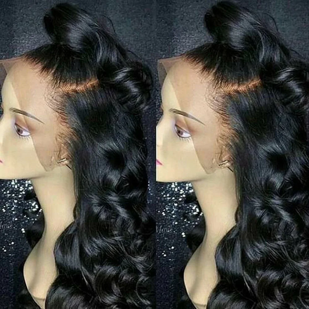 180% Плотность Волнистые Шелковые Базовые Парики с детскими волосами