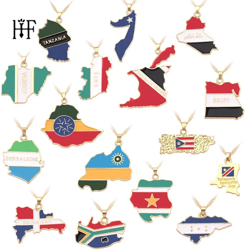 Ожерелье с подвеской в виде карты страны для женщин и мужчин ЮАР Курдистан Южная