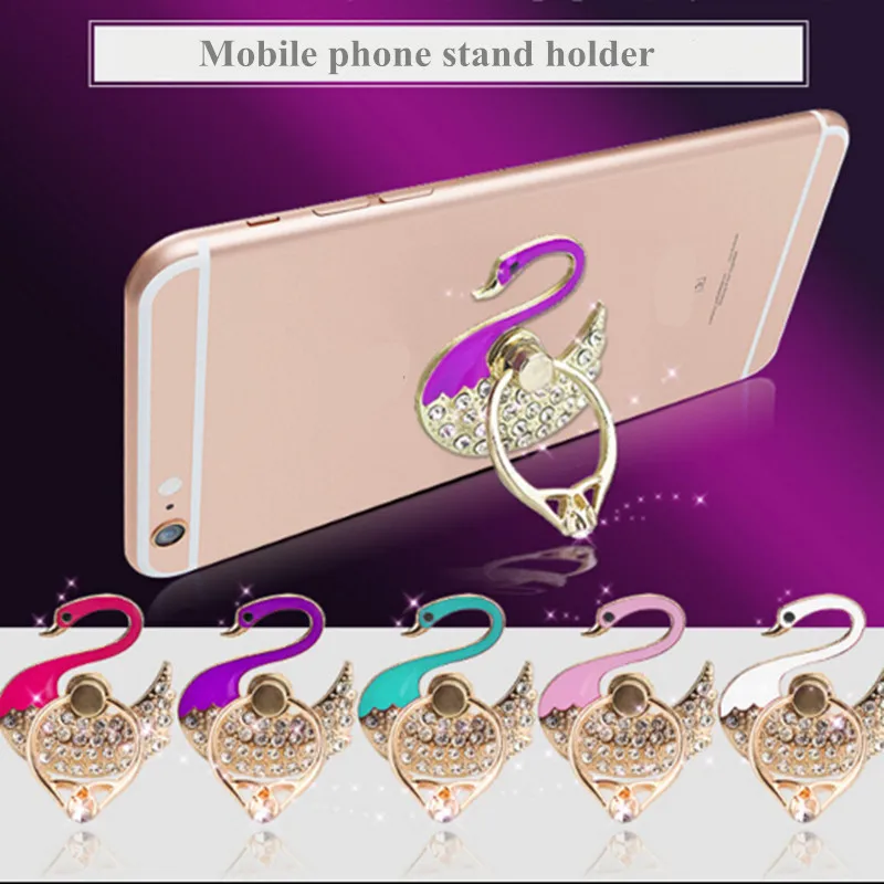 Держатель-подставка для телефона со стразами в виде лебедя | Мобильные телефоны и