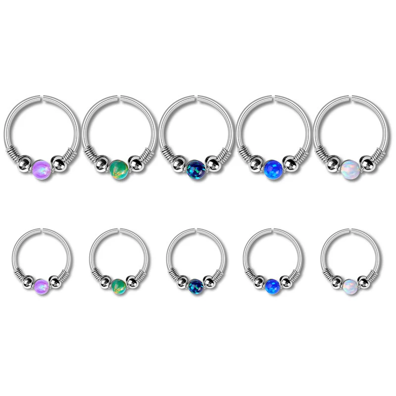 1 шт опал Boho поддельные нос кольцо Модные кольца для пирсинга перегородки носа