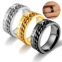 fashion 8mm spinner fidget rings for women men vintage norse viking runes ring stainless steel rotatable band rings retro amult