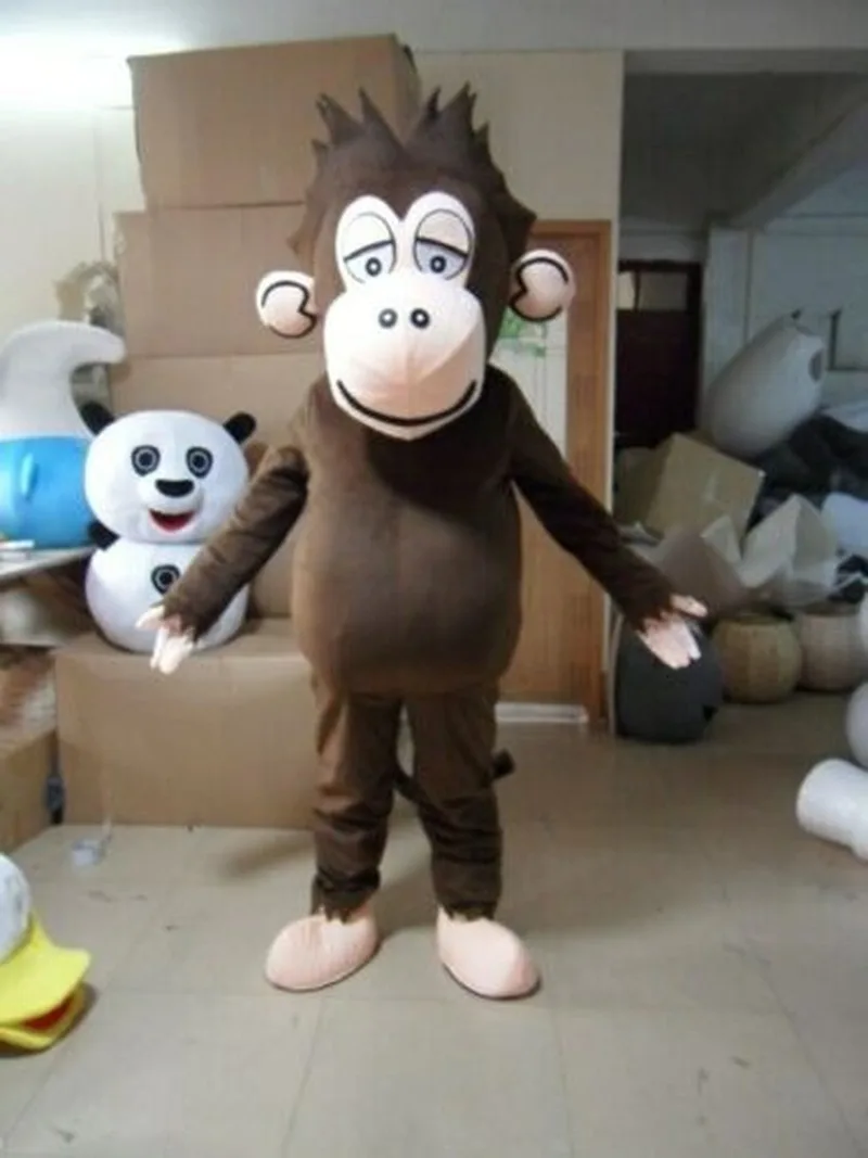 

New Cute Monkey Mascot Costume Suit Cosplay Party Game Dress Outfit Adult 1pcs Halloween Mascot Costume