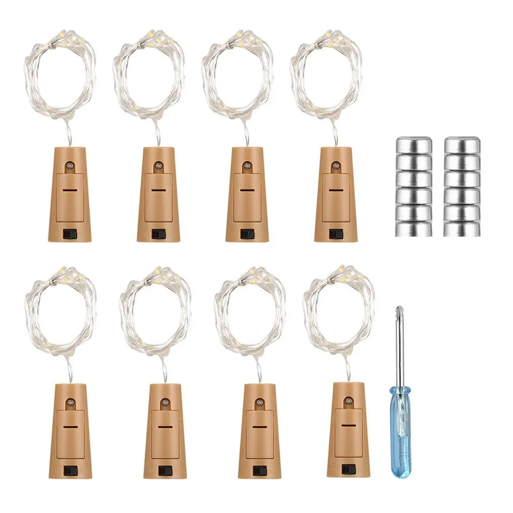 8 шт. 15 светодиодная гирлянда медная проволока винные пробки для бутылок