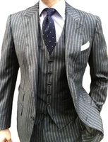 groom wear gray striped suits %d0%ba%d0%be%d1%81%d1%82%d1%8e%d0%bc %d0%bc%d1%83%d0%b6%d1%81%d0%ba%d0%be%d0%b9 wedding dress prom dress business suits party suits 3 piece suitjacketvestpants