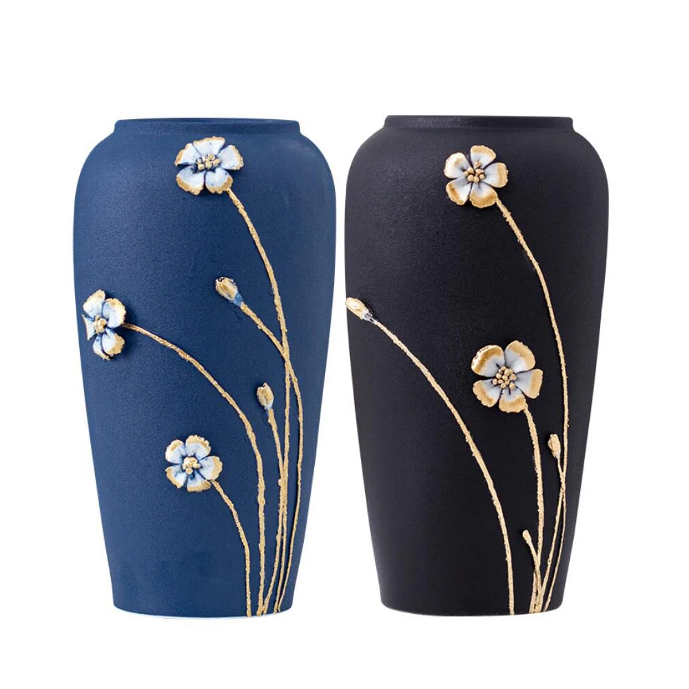 Современный Креативный керамические плитки для пола Большой ваза сухих цветов