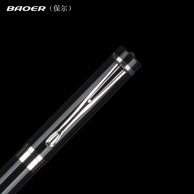 Ручка перьевая Baoer 521 черная/Серебристая с зажимом 0 5 мм|baoer 508|fountain penquality fountain pens |