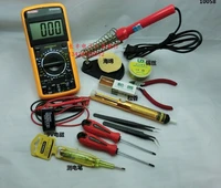 physics tools multimeter with 60 watts electric soldering iron solder tool kits 13 parts package with digital multimeter