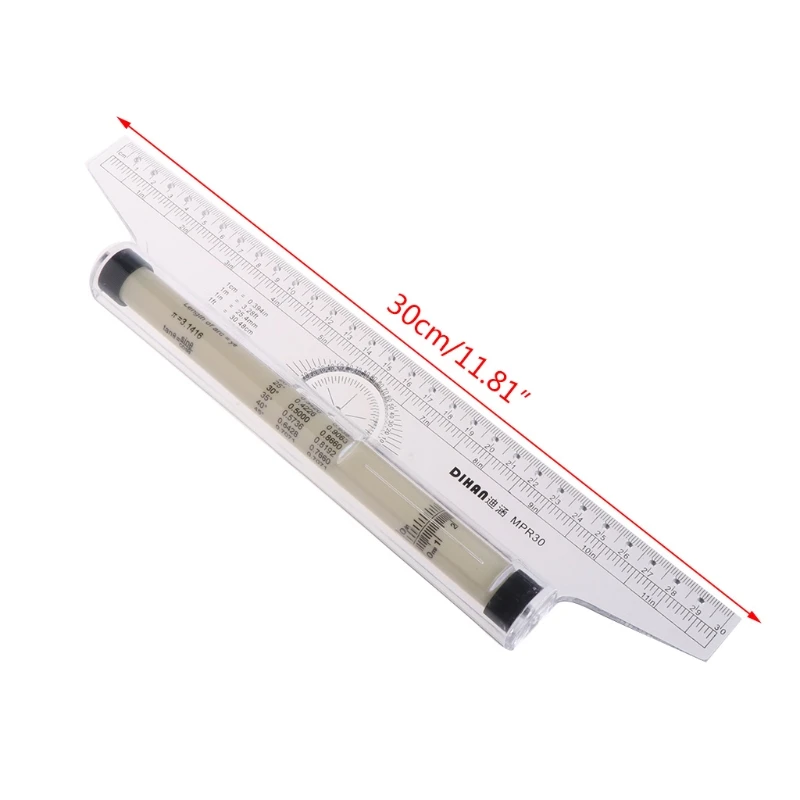 

Rolling Parallel Ruler Foot Inch Metric Angle Rule Balancing Scale Multi-Purpose