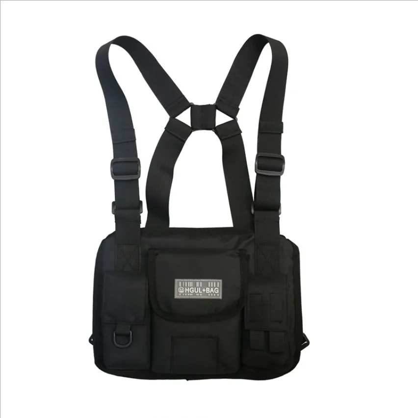 

Functional Tactical Chest Bag Fashion Bullet Hip Hop Vest Streetwear Bag Waist Pack Women Black Chest Rig Bag