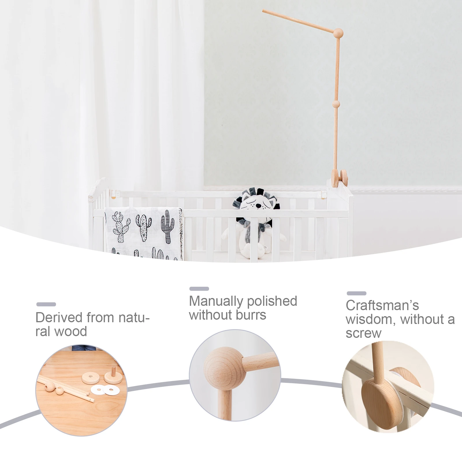 Поклевки детские деревянные мобильные игрушки-колокольчики для кровати