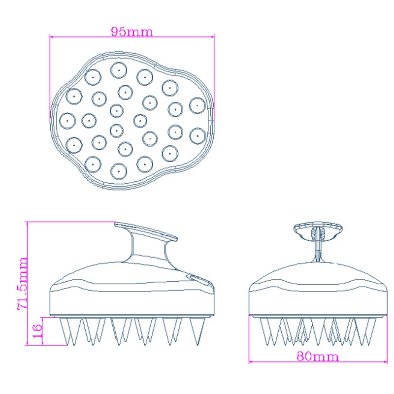

Handheld Silicone Scalp Shampoo Massage Brush Washing Shower Hair Massager Clean Brush Bath Shower Hair Cleaning Brush Comb