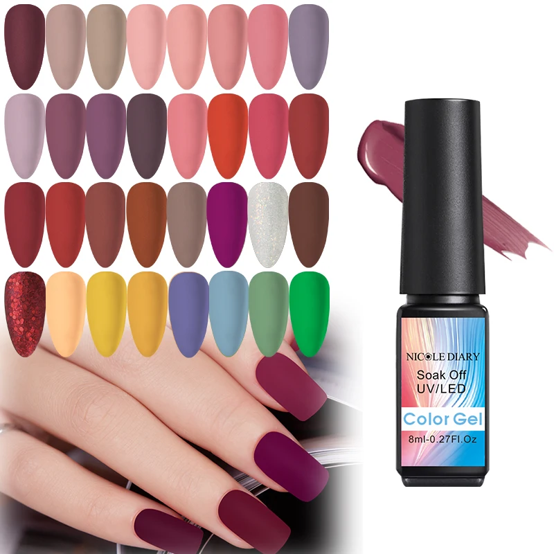 Николь дневник 8 мл УФ гель для ногтей матовый лаки Лаки Гибридный био Гели Soak Off