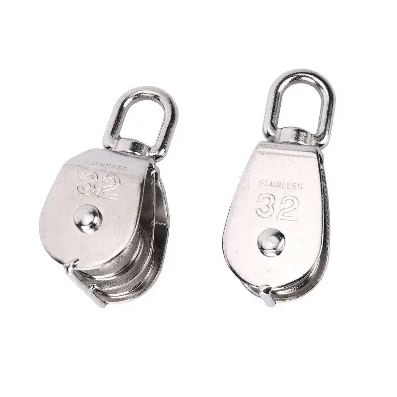

M15 M20 pulley block stainless steel pulley traction wheel heavy steel single and double wheel rotating hoisting rope set