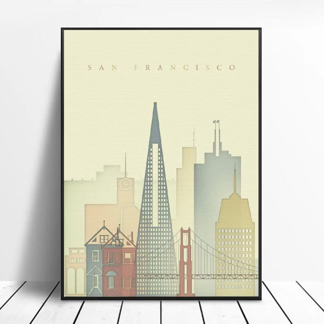 Картина на холсте с изображением горизонта Сан Франсиско художественный принт