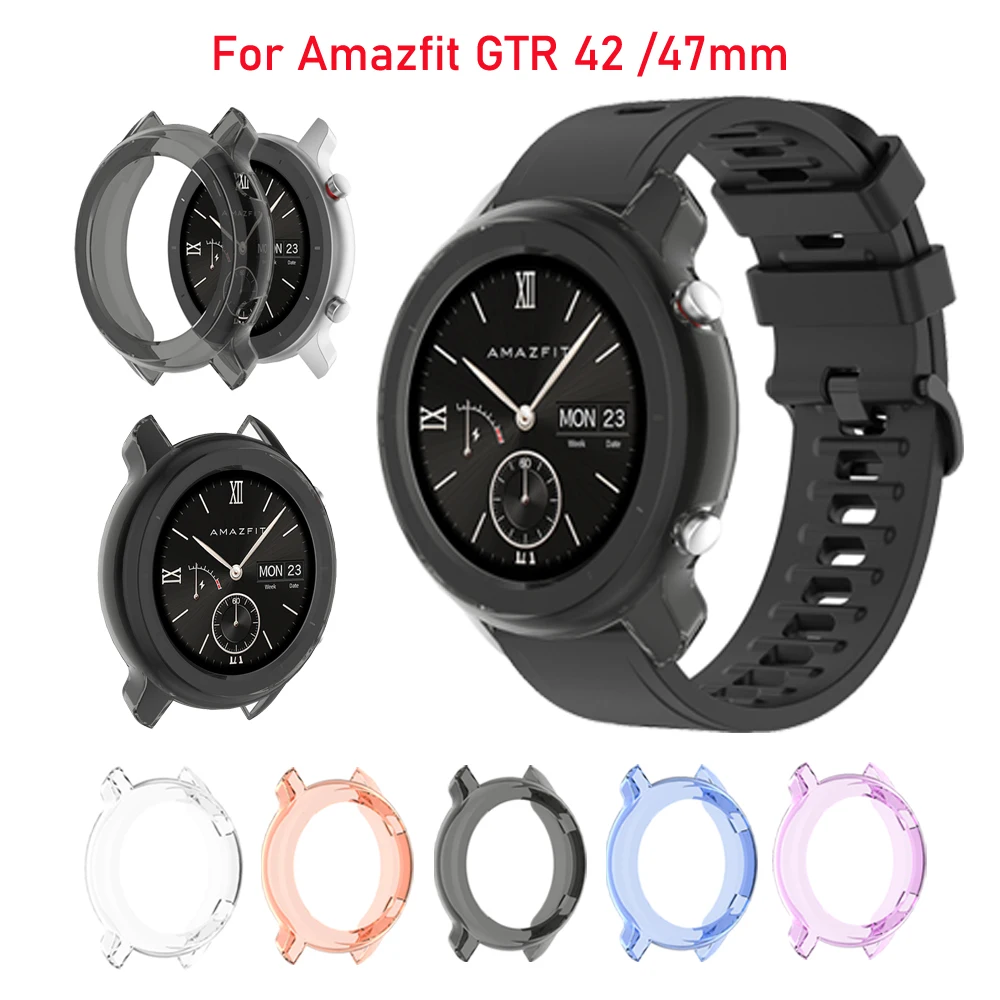 Защитный чехол из ТПУ для huami Amazfit GTR 42 мм Мягкий защитный 47 аксессуары смарт часов