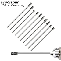 100mm long rotary rasp file carving set abrasive tools carbide burr diamond alloy bits milling cutter drill for die grinder tool