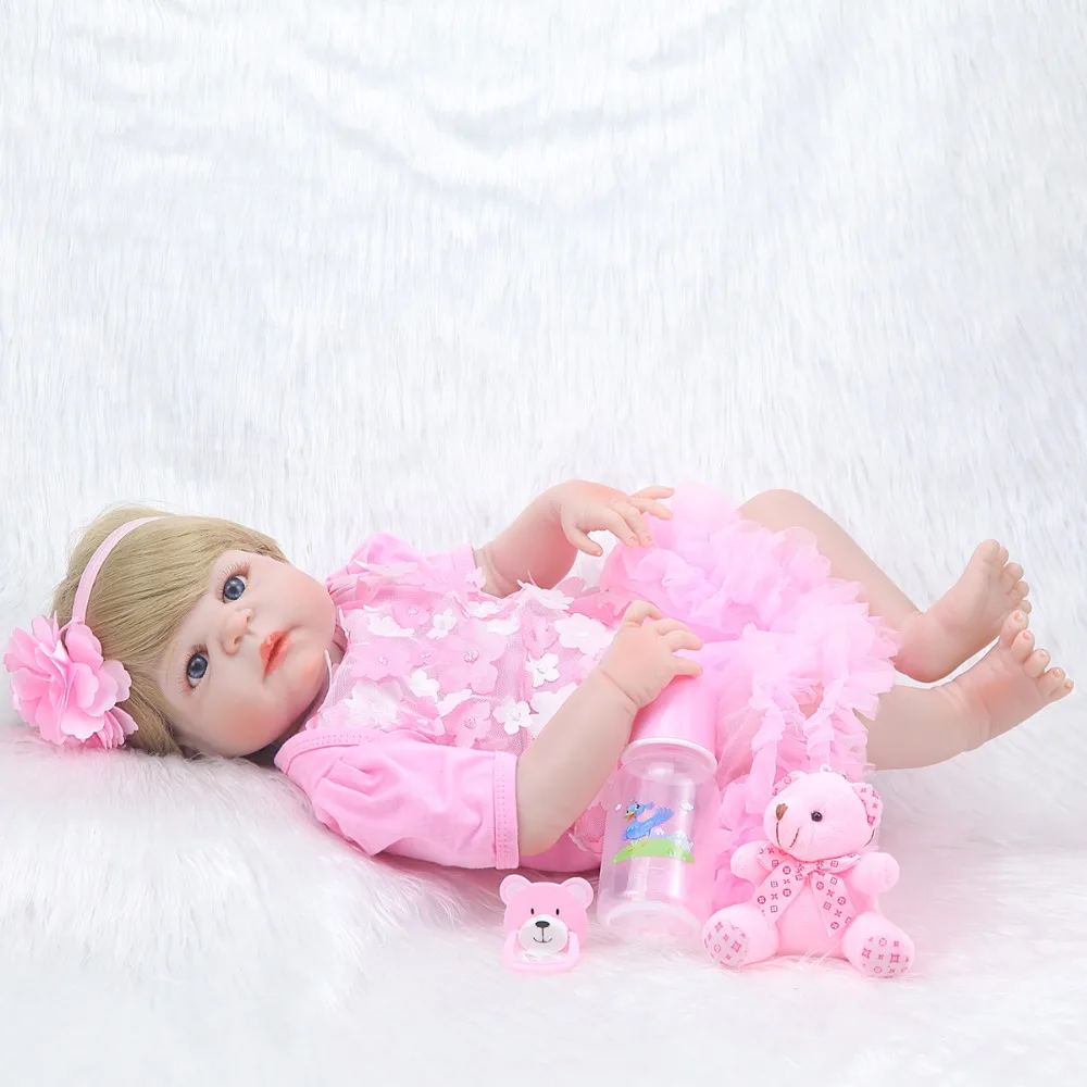 

Reality 23 inches rebirth doll body silicone waterproof doll girl toy baby rebirth