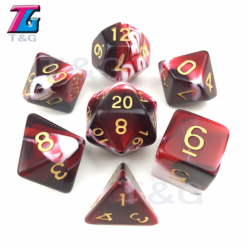 Децидер прозрачный и белый цвет игральные кости D4-D20 для ролевых игр партии игрушки 7 цветов