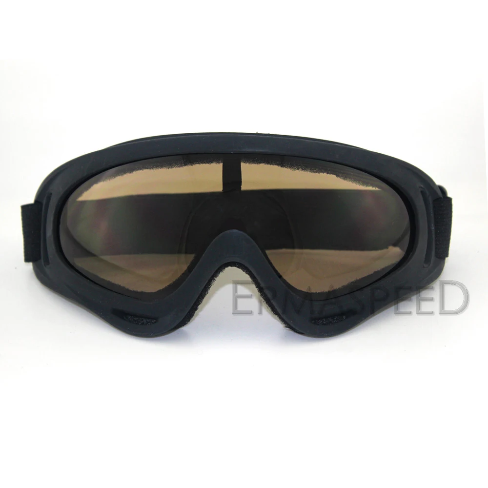 Brown lens Очки для мотокросса Кафе Racer Dirt Bike UV400 Защитные очки в стиле стимпанк байкерские модные мотоциклетные очки на шлем - Цвет: Brown lens