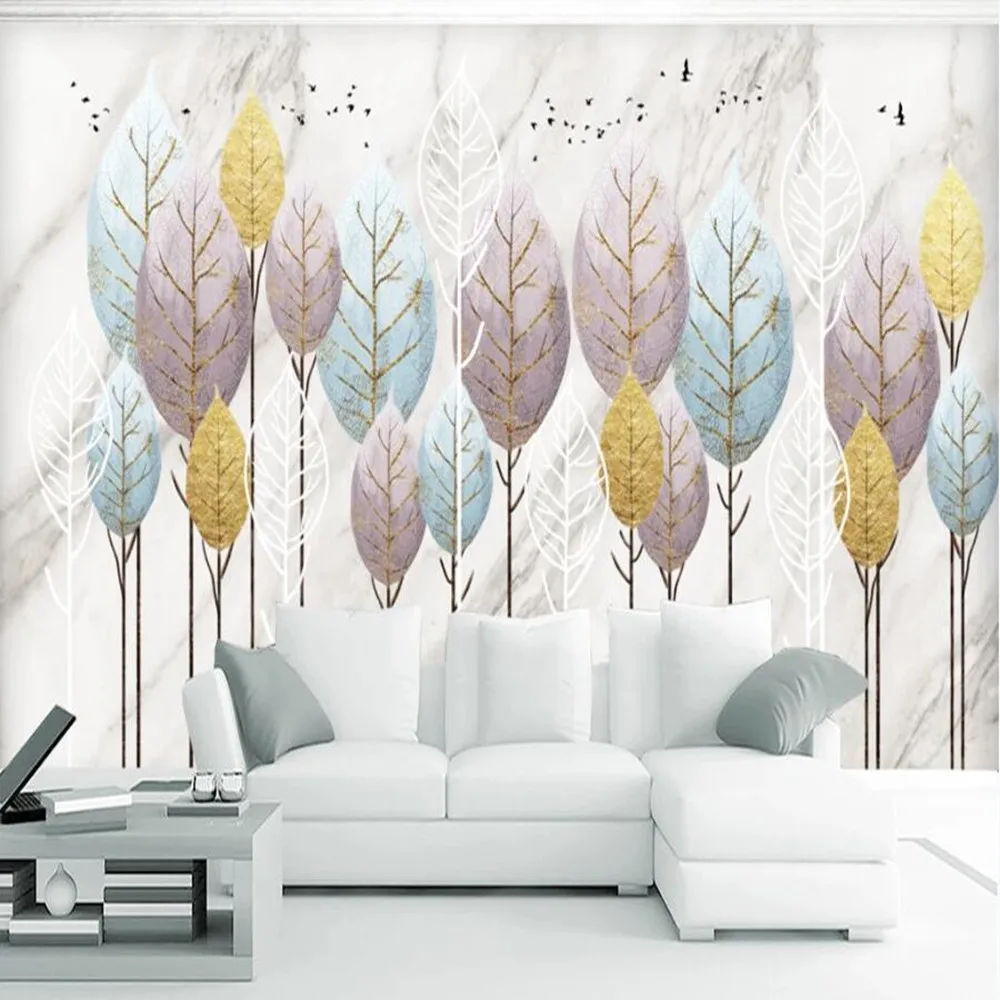 Большие настенные 3D-обои milofi на заказ простой богатый лист дерева ландшафт