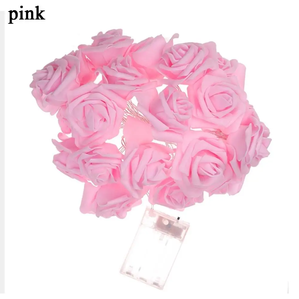 Battery Operated LED Rose Flower Christmas Holiday String Lights For Valentine Wedding Decoration 10/20 Lamp | Освещение