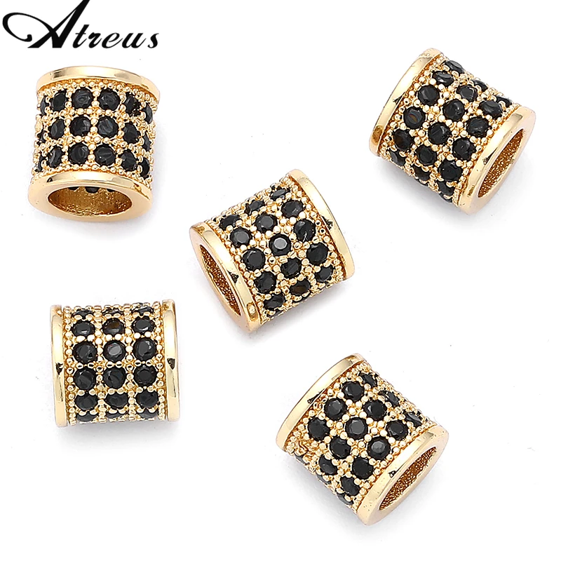 Бусины с большим отверстием многослойные из циркония AAA 8 мм 3 шт./лот | Украшения и