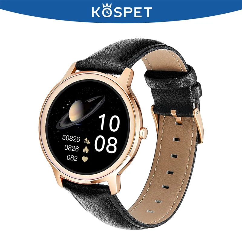 Модные Смарт часы KOSPET R18 женские с пульсометром и тонометром фитнес браслет