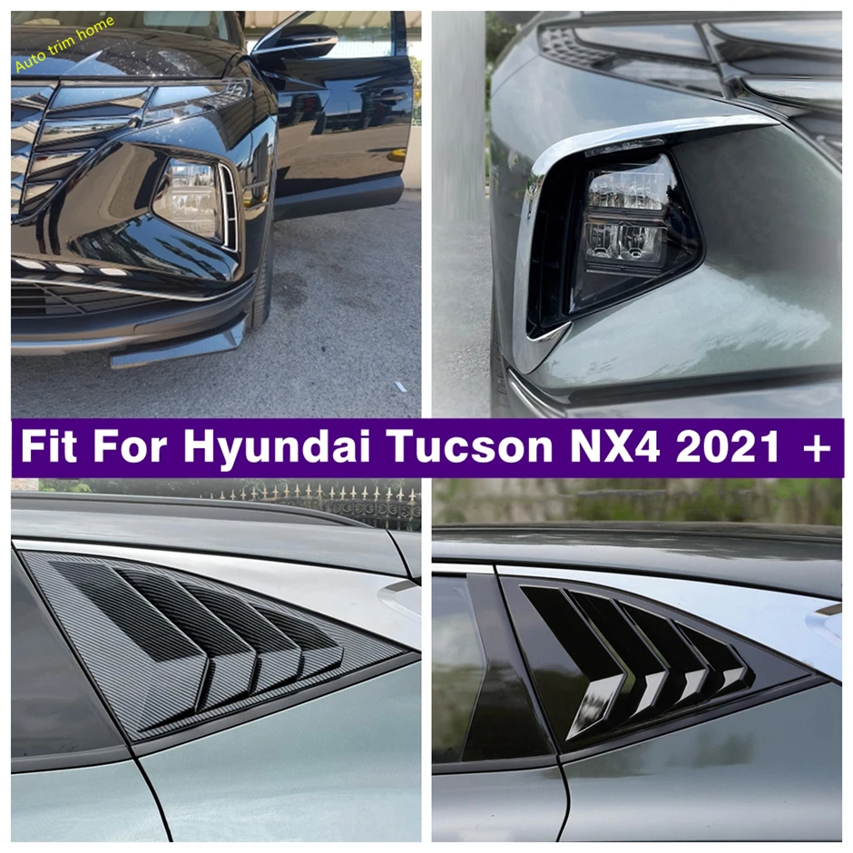 

Front Fog Lights Eyelid Lamps Blade Stripes / Rear Window Louver Shutter Cover Trim For Hyundai Tucson NX4 2021-2023 Accessories
