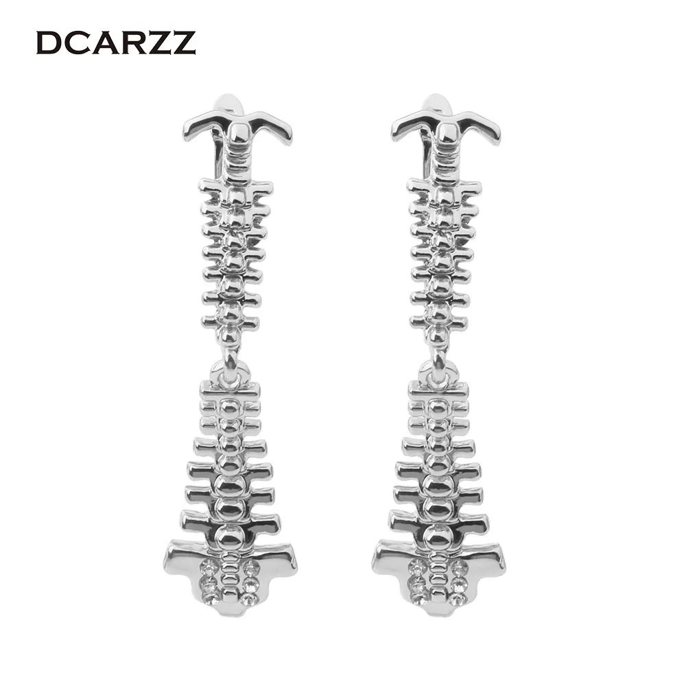 2 Цвета серьги в виде позвоночника человеческого форме костей с украшением