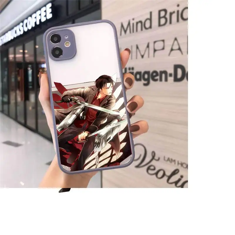 

Attack on Titan Levi Rival Phone Cases matte transparent For iphone 7 8 11 12 plus mini x xs xr pro max cover
