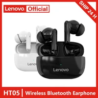 lenovo ht05 wireless earphone bluetooth 5 0 tws gaming headphones ipx5 waterproof earbuds stereo bass sports headset with mic