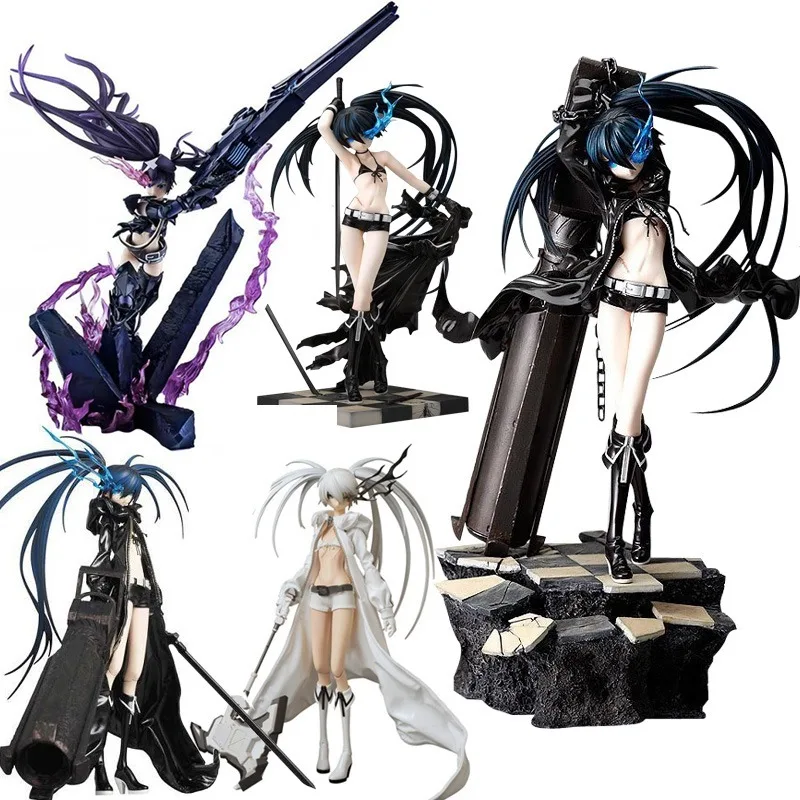 Черно белая экшн фигурка из аниме ROCK SHOOTER привлекательная девушка ПВХ игрушечная