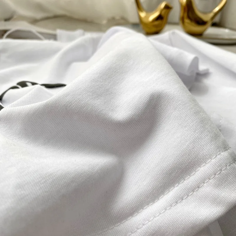 

Alexander 2021 new round neck embroidered letter flag T-shirt women loose casual cotton short sleeve A8167