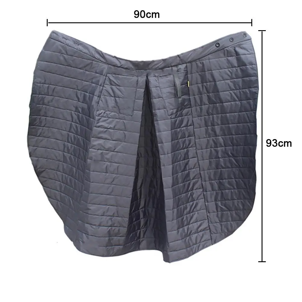 Winter Riding Windproof Warm Cotton Skirt Knee Leg Cover Waterproof Cold High Waist Electric Motorcycle Black |