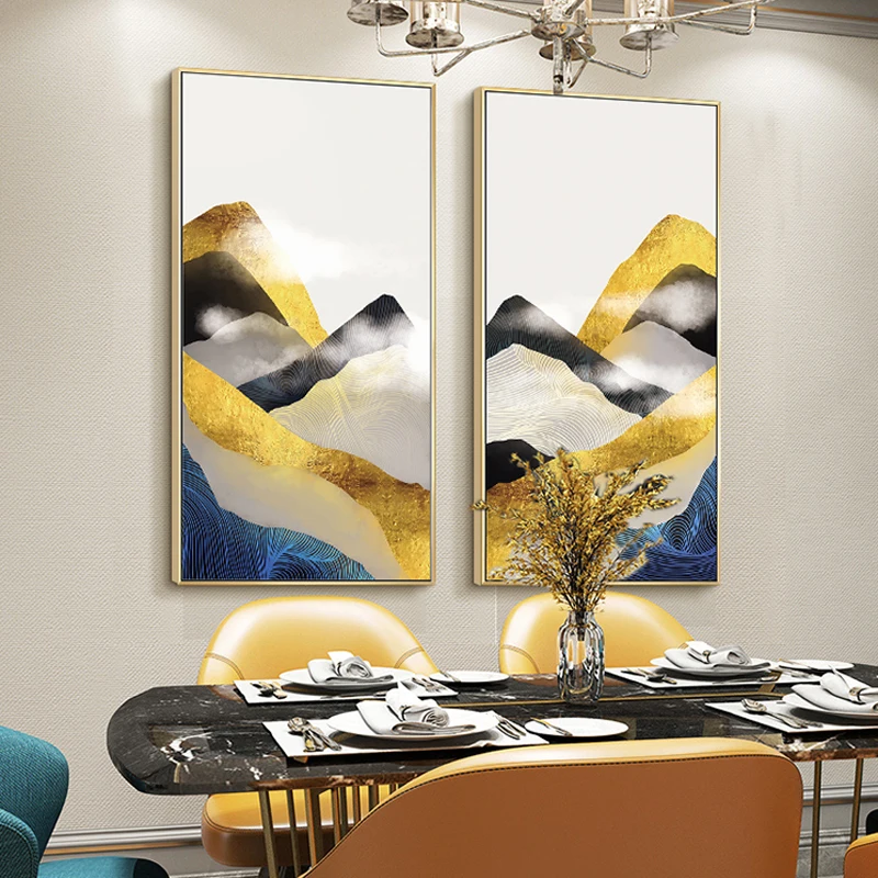 Абстрактная Картина на холсте настенная художественная постер и печать Золотая