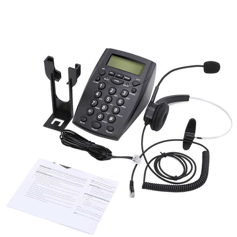 

Business Telephone Customer Service Call Center Corded Headset Telephone FSK/DTMF Caller ID Display