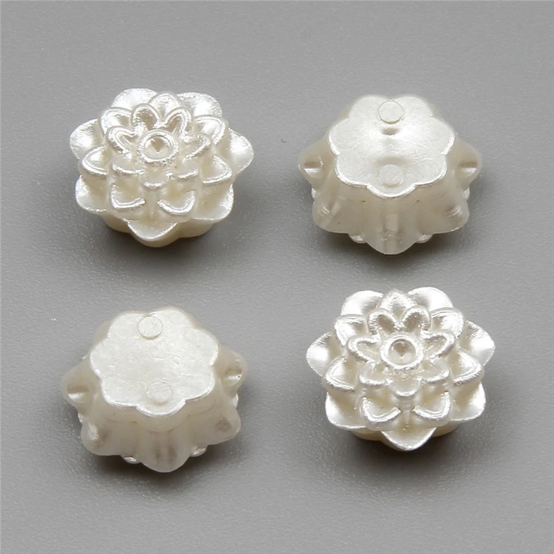 50 шт. акриловые бусины резные цветок Форма непористой имитация жемчужные для