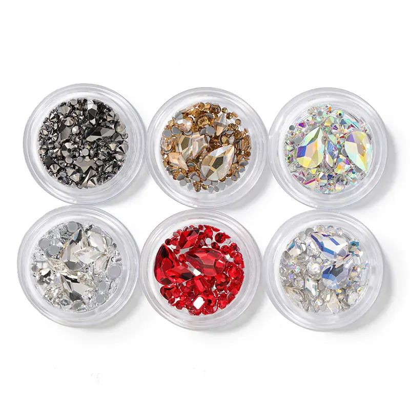 HNUIX 1 коробка 3D Стразы для украшения ногтей с плоским основанием алмазные неромбы